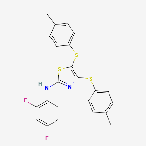 N-(2,4-difluorophenyl)-4,5-bis[(4-methylphenyl)sulfanyl]-1,3-thiazol-2-amine