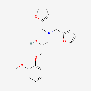 1-[Bis(furan-2-ylmethyl)amino]-3-(2-methoxyphenoxy)propan-2-ol