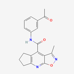 molecular formula C19H17N3O3 B12186138 N-(3-acetylphenyl)-3-methyl-6,7-dihydro-5H-cyclopenta[b][1,2]oxazolo[4,5-e]pyridine-4-carboxamide 