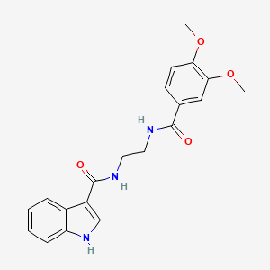 molecular formula C20H21N3O4 B12186223 N-(2-{[(3,4-dimethoxyphenyl)carbonyl]amino}ethyl)-1H-indole-3-carboxamide 