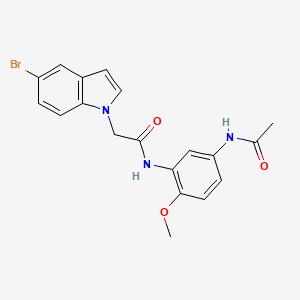 molecular formula C19H18BrN3O3 B12186226 N-[5-(acetylamino)-2-methoxyphenyl]-2-(5-bromo-1H-indol-1-yl)acetamide 