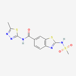 (2E)-2-[(methylsulfonyl)imino]-N-[(2E)-5-methyl-1,3,4-thiadiazol-2(3H)-ylidene]-2,3-dihydro-1,3-benzothiazole-6-carboxamide