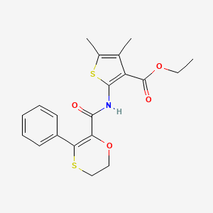 Ethyl 4,5-dimethyl-2-{[(3-phenyl-5,6-dihydro-1,4-oxathiin-2-yl)carbonyl]amino}thiophene-3-carboxylate