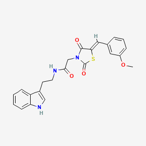 molecular formula C23H21N3O4S B12186278 N-[2-(1H-indol-3-yl)ethyl]-2-[(5Z)-5-(3-methoxybenzylidene)-2,4-dioxo-1,3-thiazolidin-3-yl]acetamide 