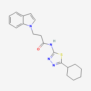 N-(5-cyclohexyl-1,3,4-thiadiazol-2-yl)-3-(1H-indol-1-yl)propanamide