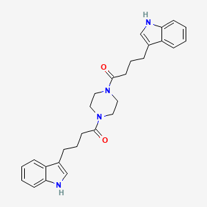 molecular formula C28H32N4O2 B12186366 1,1'-piperazine-1,4-diylbis[4-(1H-indol-3-yl)butan-1-one] 