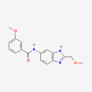 molecular formula C17H17N3O3 B12186458 3-methoxy-N-[2-(methoxymethyl)-1H-benzimidazol-5-yl]benzamide 