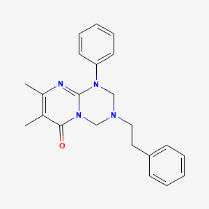 3-(2-furylmethyl)-7,8-dimethyl-1-phenyl-1,2,3,4-tetrahydro-6H-pyrimido[1,2-a][1,3,5]triazin-6-one