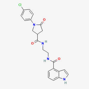 molecular formula C22H21ClN4O3 B12186663 N-[2-({[1-(4-chlorophenyl)-5-oxopyrrolidin-3-yl]carbonyl}amino)ethyl]-1H-indole-4-carboxamide 