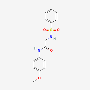 molecular formula C15H16N2O4S B12186726 Acetamide, N-(4-methoxyphenyl)-2-[(phenylsulfonyl)amino]- 