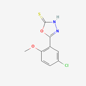 molecular formula C9H7ClN2O2S B1218686 5-(5-chloro-2-methoxyphenyl)-3H-1,3,4-oxadiazole-2-thione CAS No. 6079-50-1