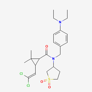 molecular formula C23H32Cl2N2O3S B12186956 3-(2,2-dichloroethenyl)-N-[4-(diethylamino)benzyl]-N-(1,1-dioxidotetrahydrothiophen-3-yl)-2,2-dimethylcyclopropanecarboxamide 