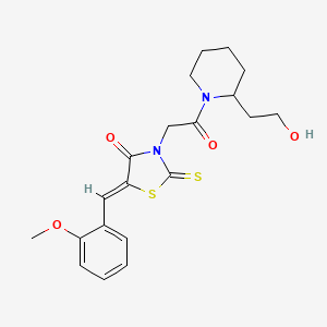 3-{2-[2-(2-Hydroxyethyl)piperidyl]-2-oxoethyl}-5-[(2-methoxyphenyl)methylene]-2-thioxo-1,3-thiazolidin-4-one