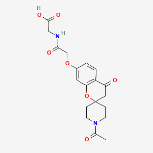 N-{[(1'-acetyl-4-oxo-3,4-dihydrospiro[chromene-2,4'-piperidin]-7-yl)oxy]acetyl}glycine