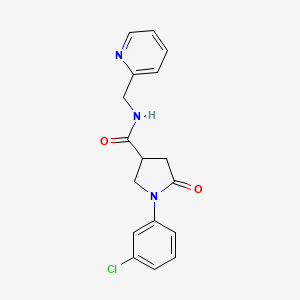 1-(3-chlorophenyl)-5-oxo-N-(pyridin-2-ylmethyl)pyrrolidine-3-carboxamide