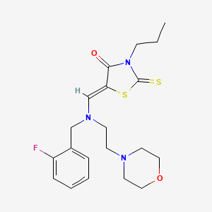 (5Z)-5-({(2-fluorobenzyl)[2-(morpholin-4-yl)ethyl]amino}methylidene)-3-propyl-2-thioxo-1,3-thiazolidin-4-one