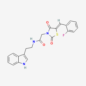 2-[(5Z)-5-(2-fluorobenzylidene)-2,4-dioxo-1,3-thiazolidin-3-yl]-N-[2-(1H-indol-3-yl)ethyl]acetamide