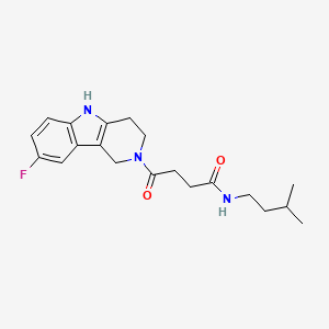 molecular formula C20H26FN3O2 B12186991 4-(8-fluoro-1,3,4,5-tetrahydro-2H-pyrido[4,3-b]indol-2-yl)-N-(3-methylbutyl)-4-oxobutanamide 