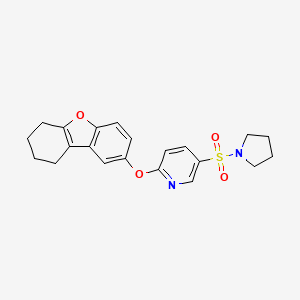 2-{8-Oxatricyclo[7.4.0.0^{2,7}]trideca-1(9),2(7),3,5-tetraen-4-yloxy}-5-(pyrrolidine-1-sulfonyl)pyridine