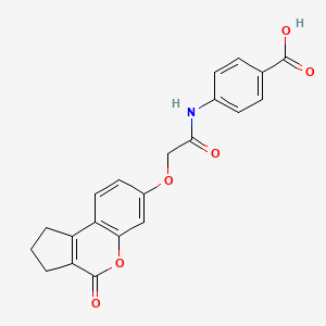 4-[2-({4-oxo-1H,2H,3H,4H-cyclopenta[c]chromen-7-yl}oxy)acetamido]benzoic acid