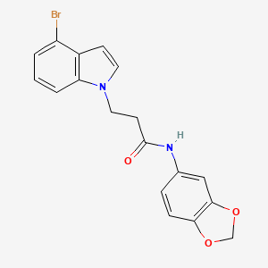 N-(1,3-benzodioxol-5-yl)-3-(4-bromo-1H-indol-1-yl)propanamide