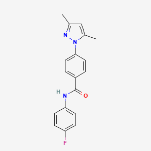 4-(3,5-dimethyl-1H-pyrazol-1-yl)-N-(4-fluorophenyl)benzamide