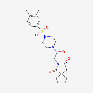 2-{2-[4-(3,4-Dimethylbenzenesulfonyl)piperazin-1-yl]-2-oxoethyl}-2-azaspiro[4.4]nonane-1,3-dione