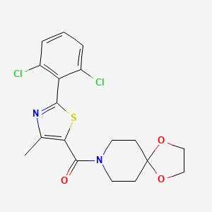 [2-(2,6-Dichlorophenyl)-4-methyl-1,3-thiazol-5-yl](1,4-dioxa-8-azaspiro[4.5]dec-8-yl)methanone