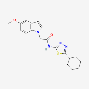 N-(5-cyclohexyl-1,3,4-thiadiazol-2-yl)-2-(5-methoxy-1H-indol-1-yl)acetamide