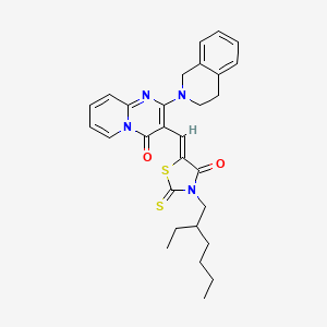 2-(3,4-dihydroisoquinolin-2(1H)-yl)-3-{(Z)-[3-(2-ethylhexyl)-4-oxo-2-thioxo-1,3-thiazolidin-5-ylidene]methyl}-4H-pyrido[1,2-a]pyrimidin-4-one