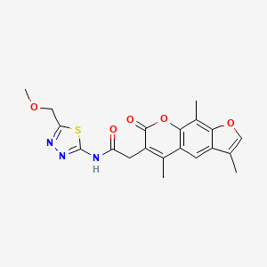 N-[(2Z)-5-(methoxymethyl)-1,3,4-thiadiazol-2(3H)-ylidene]-2-(3,5,9-trimethyl-7-oxo-7H-furo[3,2-g]chromen-6-yl)acetamide