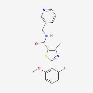 2-(2-fluoro-6-methoxyphenyl)-4-methyl-N-(pyridin-3-ylmethyl)-1,3-thiazole-5-carboxamide