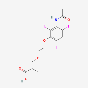molecular formula C15H18I3NO5 B1218734 Iopronic acid CAS No. 37723-78-7