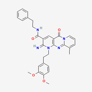 7-[2-(3,4-dimethoxyphenyl)ethyl]-6-imino-11-methyl-2-oxo-N-(2-phenylethyl)-1,7,9-triazatricyclo[8.4.0.03,8]tetradeca-3(8),4,9,11,13-pentaene-5-carboxamide