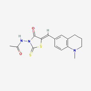 N-{(5Z)-5-[(1-methyl-1,2,3,4-tetrahydroquinolin-6-yl)methylidene]-4-oxo-2-thioxo-1,3-thiazolidin-3-yl}acetamide