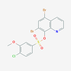 5,7-Dibromoquinolin-8-yl 4-chloro-3-methoxybenzene-1-sulfonate