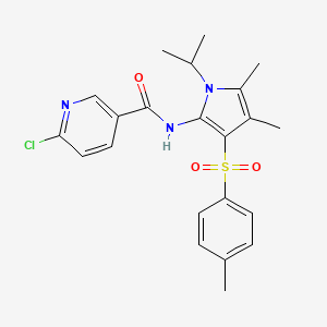 6-chloro-N-{4,5-dimethyl-3-[(4-methylphenyl)sulfonyl]-1-(propan-2-yl)-1H-pyrrol-2-yl}pyridine-3-carboxamide