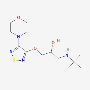 molecular formula C13H24N4O3S B1218743 1-(Tert-butylamino)-3-{[4-(morpholin-4-yl)-1,2,5-thiadiazol-3-yl]oxy}propan-2-ol CAS No. 29023-48-1