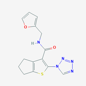 N-(furan-2-ylmethyl)-2-(1H-tetrazol-1-yl)-5,6-dihydro-4H-cyclopenta[b]thiophene-3-carboxamide