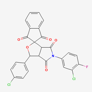 5-(3-chloro-4-fluorophenyl)-3-(4-chlorophenyl)-3a,6a-dihydrospiro[furo[3,4-c]pyrrole-1,2'-indene]-1',3',4,6(3H,5H)-tetrone