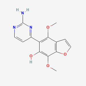 5-(2-Aminopyrimidin-4-yl)-4,7-dimethoxy-1-benzofuran-6-ol