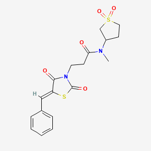 3-[(5Z)-5-benzylidene-2,4-dioxo-1,3-thiazolidin-3-yl]-N-(1,1-dioxothiolan-3-yl)-N-methylpropanamide