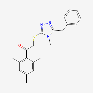 2-[(5-benzyl-4-methyl-4H-1,2,4-triazol-3-yl)sulfanyl]-1-(2,4,6-trimethylphenyl)ethan-1-one