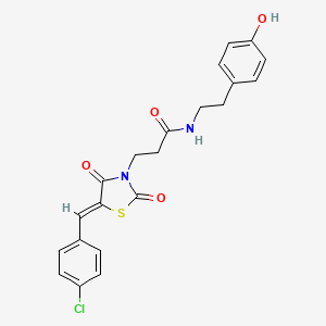 3-[(5Z)-5-(4-chlorobenzylidene)-2,4-dioxo-1,3-thiazolidin-3-yl]-N-[2-(4-hydroxyphenyl)ethyl]propanamide