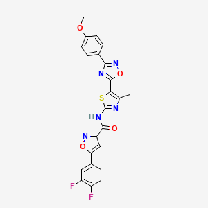 5-(3,4-difluorophenyl)-N-[(2Z)-5-[3-(4-methoxyphenyl)-1,2,4-oxadiazol-5-yl]-4-methyl-1,3-thiazol-2(3H)-ylidene]-1,2-oxazole-3-carboxamide