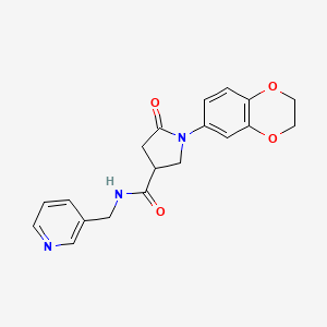 1-(2,3-dihydro-1,4-benzodioxin-6-yl)-5-oxo-N-(pyridin-3-ylmethyl)pyrrolidine-3-carboxamide