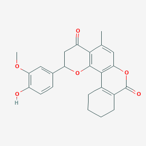 2-(4-hydroxy-3-methoxyphenyl)-5-methyl-2,3,9,10,11,12-hexahydro-4H,8H-benzo[c]pyrano[2,3-f]chromene-4,8-dione