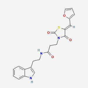 3-[(5Z)-5-(furan-2-ylmethylidene)-2,4-dioxo-1,3-thiazolidin-3-yl]-N-[2-(1H-indol-3-yl)ethyl]propanamide