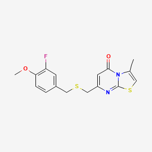 7-({[(3-fluoro-4-methoxyphenyl)methyl]sulfanyl}methyl)-3-methyl-5H-[1,3]thiazolo[3,2-a]pyrimidin-5-one