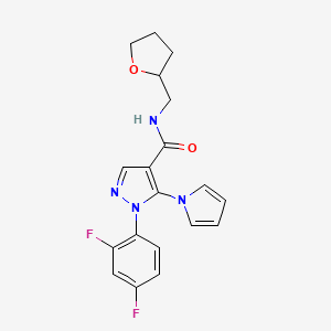 1-(2,4-difluorophenyl)-5-(1H-pyrrol-1-yl)-N-(tetrahydrofuran-2-ylmethyl)-1H-pyrazole-4-carboxamide